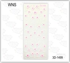 3D Наклейки для ногтей WNS 1499 бело-розовые