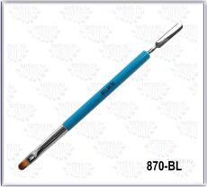 Gellaktik Кисть для геля с лопаточкой ГОЛУБАЯ пластиковая ручка