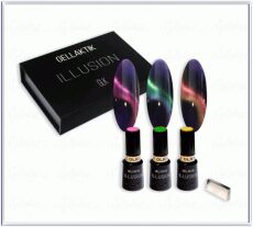 Gellaktik Набор 3 гель-лака кошачий глаз 5D и магнит ILLUSION PREMIUM по 12 мл