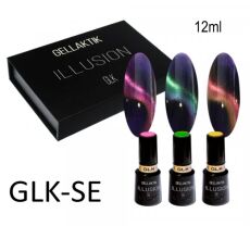 Gellaktik Набор 3 гель-лака кошачий глаз без магнита ILLUSION по 12 мл