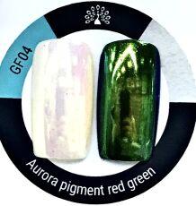 Global Fashion Втирка для ногтей Aurora pigment red green GF04