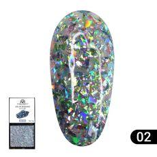 Global Fashion Гель-краска с глиттером Solid Sequins color gel №02 5 гр