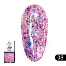 Global Fashion Гель-краска с глиттером Solid Sequins color gel №03 5 гр