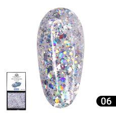 Global Fashion Гель-краска с глиттером Solid Sequins color gel №06 5 гр