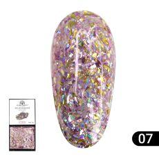 Global Fashion Гель-краска с глиттером Solid Sequins color gel №07 5 гр