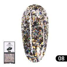 Global Fashion Гель-краска с глиттером Solid Sequins color gel №08 5 гр