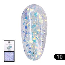 Global Fashion Гель-краска с глиттером Solid Sequins color gel №10 5 гр
