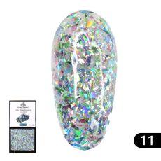 Global Fashion Гель-краска с глиттером Solid Sequins color gel №11 5 гр