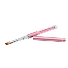 Global Fashion Кисть для геля прямая №8 розовая с колпачком