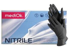 mediOK Перчатки нитрил SPACE Черные M 100 шт