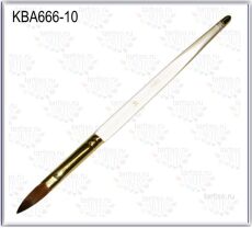 Tartiso Кисть для акрила Oval №10 ручка прозрачная Kolinsky Hair