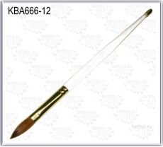 Tartiso Кисть для акрила Oval №12 ручка прозрачная Kolinsky Hair