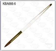 Tartiso Кисть для акрила Oval №6 ручка прозрачная Kolinsky Hair