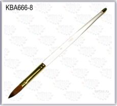 Tartiso Кисть для акрила Oval №8 ручка прозрачная Kolinsky Hair