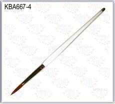 Tartiso Кисть для акрила Round №4 прозрачная ручка Kolinsky Hair