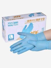 WALLY PLASTIC Перчатки Нитрил-виниловые неопудренные L 100 шт голубые