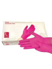 WALLY PLASTIC Перчатки Нитрил-виниловые неопудренные L 100 шт розовые