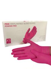 WALLY PLASTIC Перчатки Нитрил-виниловые неопудренные XS 100 шт розовые
