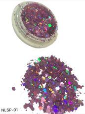 Дизайн Брокат NLSP-01 mix розовый