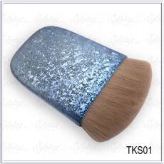 Кисть-сметка с широкой ручкой голубая