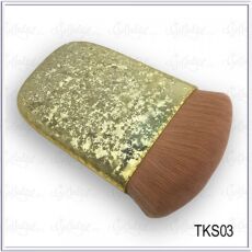 Кисть-сметка с широкой ручкой золотая