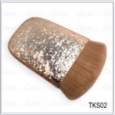 Кисть-сметка с широкой ручкой розовая