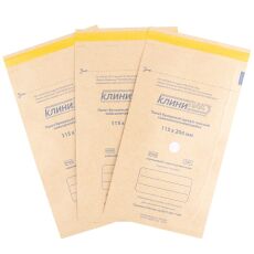 КлиниПак Крафт-пакеты для стерилизации 115х200 мм 100 шт коричневые