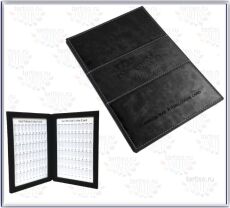 Палитра-альбом для выкрасов кожаная мягкая на 120 ноготков черная