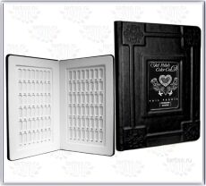 Палитра-альбом для выкрасов кожаная на 120 ноготков черная