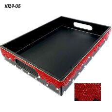 Подносик большой со стразами Красный