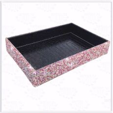 Подносик средний весь в стразах Мульти-розовый