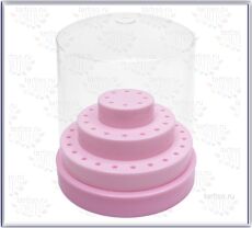Подставка для фрез на 48 штук Pink круглая 3 уровня