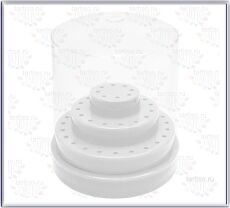 Подставка для фрез на 48 штук White круглая 3 уровня