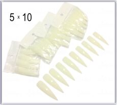 Типсы 50 шт SL-10-5 натуральные стилет конкурсные