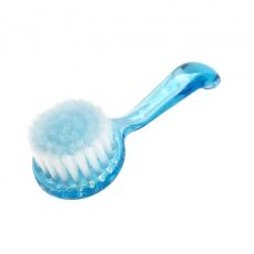 Щетка для опила ногтей круглая с голубой ручкой