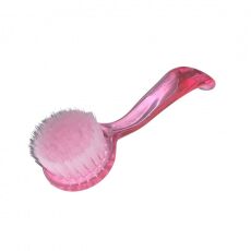 Щетка для опила ногтей круглая с розовой ручкой