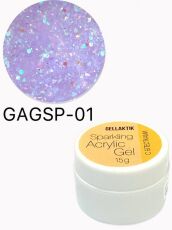 Gellaktik Акригель с блестками SPARKLING ACRYLIC GEL №01 15 гр
