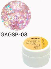 Gellaktik Акригель с блестками SPARKLING ACRYLIC GEL №08 15 гр
