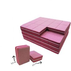 Баф-ластик мини 3,5х2,5 см розовый 60 шт