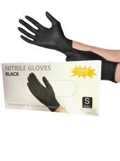 WALLY PLASTIC Перчатки нитрил чёрные XS 100 шт