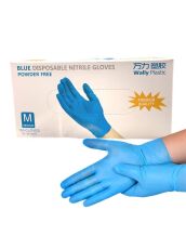 WALLY PLASTIC Перчатки нитрил голубые М 100 шт