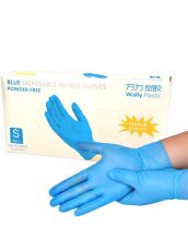 WALLY PLASTIC Перчатки нитрил голубые S 100 шт