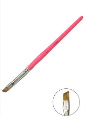 Tartiso Кисть для геля Slant №6 розовая ручка Kolinsky Hair