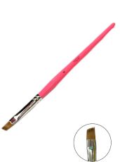 Tartiso Кисть для геля Slant №8 розовая ручка Kolinsky Hair