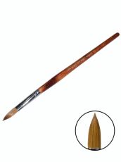 Mirage Кисть для акрила N14 Kolinsky тёмно-коричневая деревянная ручка