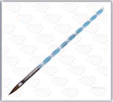 Mirage Кисть для акрила N6 ручка голубая спираль