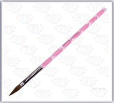 Mirage Кисть для акрила N6 ручка розовая спираль