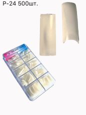 Mirage Типсы 500 шт натуральные P24 прямые с короткой контактной зоной