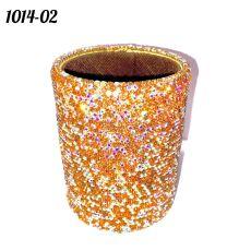 Стакан круглый весь в стразах Мульти-золотой