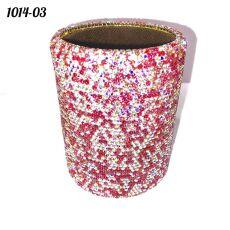 Стакан круглый весь в стразах Мульти-розовый